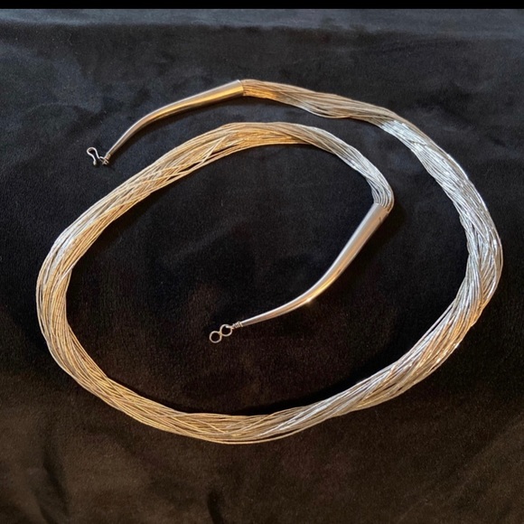 Vintage Liquid Silver Sterling Silver Necklace Authentic - Picture 4 of 4